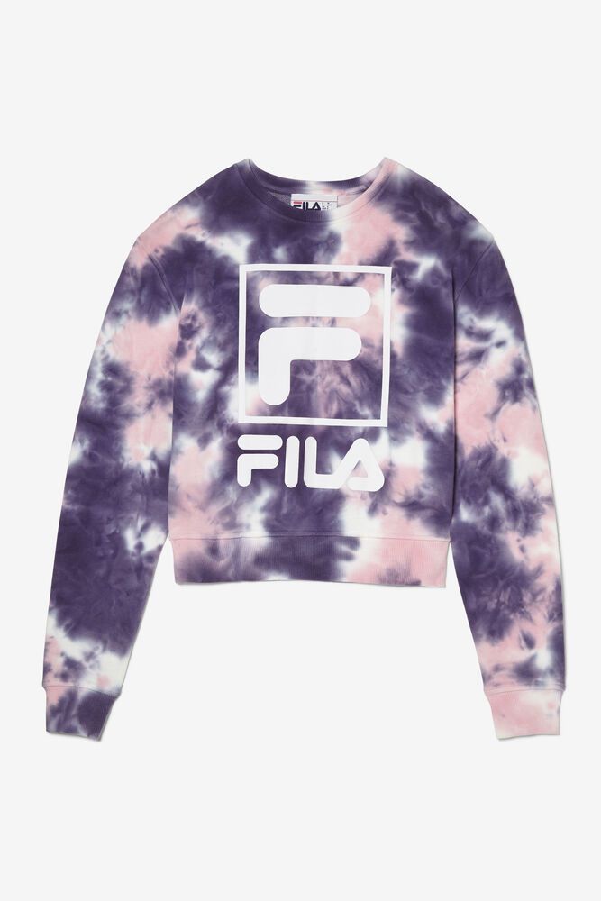 Fila Sweatshirt Dame Lilla Ashley Tie Dye LDG-198372